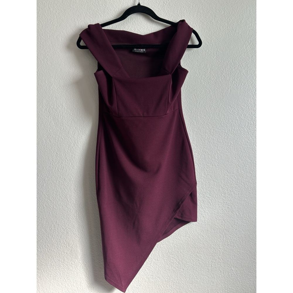 Fashion Nova Off Shoulder Dark Purple Mini Dress Women's Gothic Appears Size S